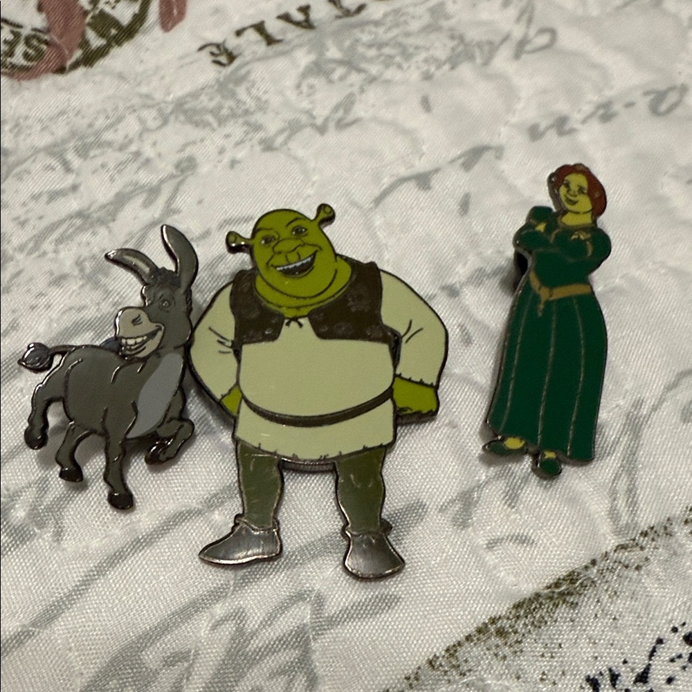 Shrek Character Pin Set - Green, Gray, Black